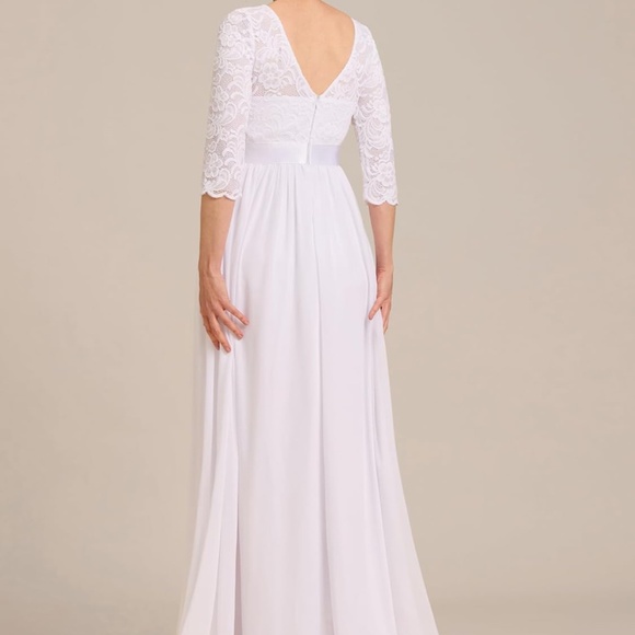 White Empire Waist Maxi Dress - Picture 4 of 4